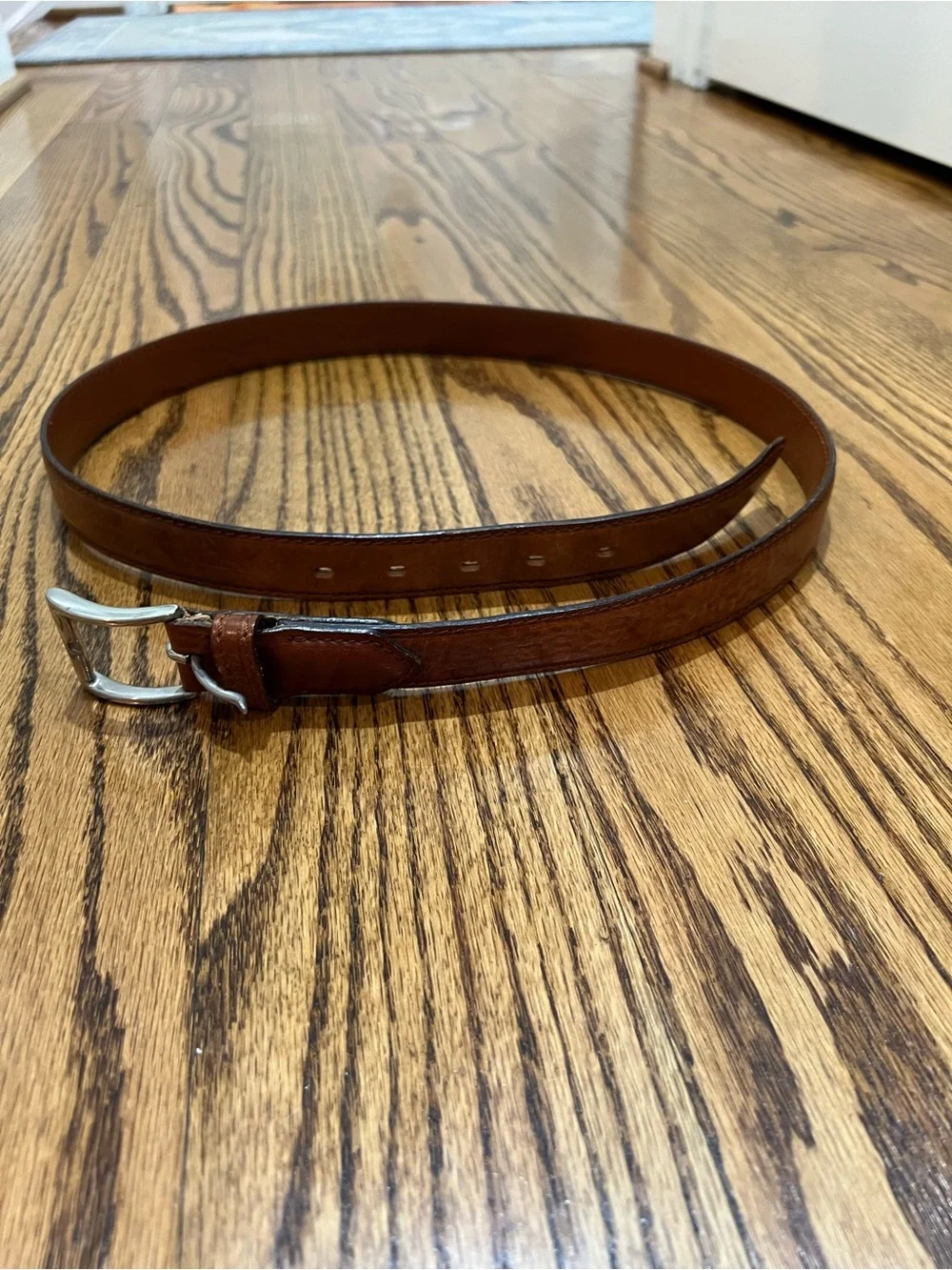Polo Ralph Lauren Full Grain Leather Belt Saddle Brown Bridle Patina